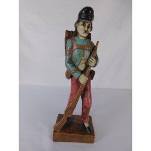 Vintage Ethan Allen Soldier Figurine Medium 1967 Chalkware Hand Painted Decor